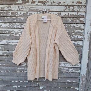 🌟 Simple Suzanne Betro cable stitch cardigan sweater size l/xl NWT